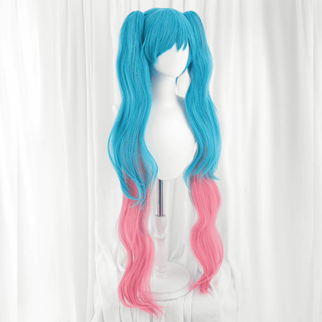 omgcos Fortnite Singer Pink Mix Blue Cosplay Wig