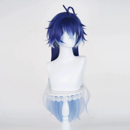 omgcos Genshin Impact Flins Blue Gradient 85cm Halloween Cosplay Wig