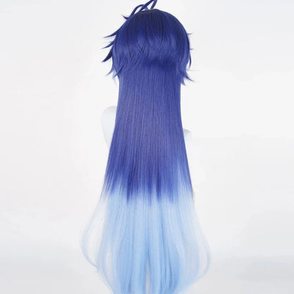 omgcos Genshin Impact Flins Blue Gradient 85cm Halloween Cosplay Wig