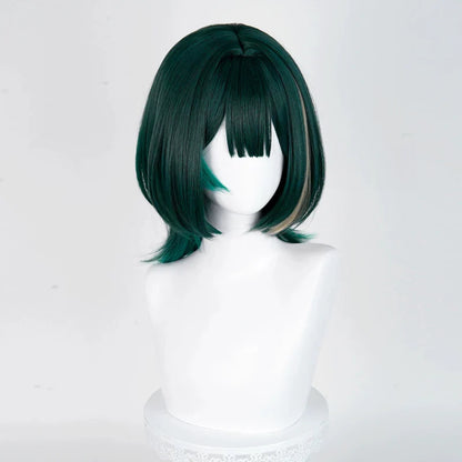 omgcos Genshin Impact Nefer Dark Green 36cm Halloween Cosplay Wig