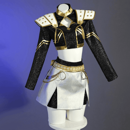 Last Batch omgcos Kpop Girl Zoey Golden Black Set Cosplay Costume