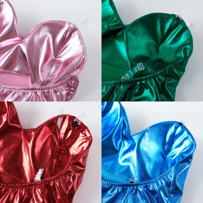 omgcos Multi-Color Glossy Bunny Bodysuit Set Sexy Cosplay