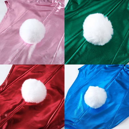 omgcos Multi-Color Glossy Bunny Bodysuit Set Sexy Cosplay
