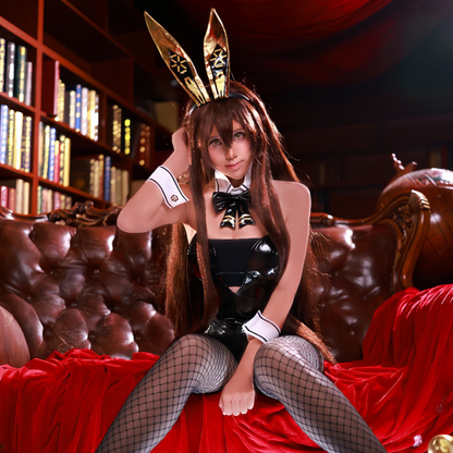 omgcos NIKKE Black Sexy Bunny Suit Blonc Noir Rupee Cosplay Costume