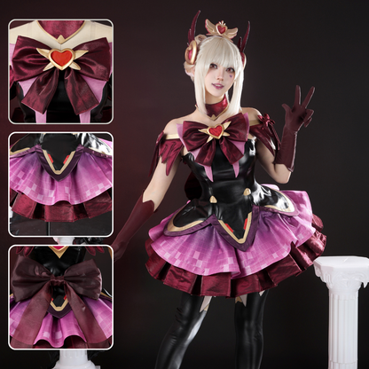 In Stock omgcos Overwatch Magical Girl Juno Cosplay Costume Black Red Set