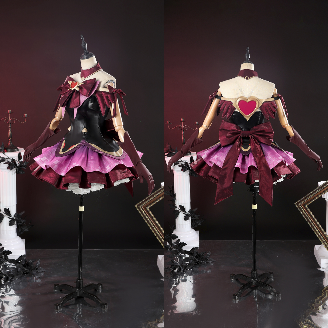 In Stock omgcos Overwatch Magical Girl Juno Cosplay Costume Black Red Set