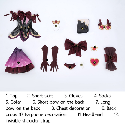 In Stock omgcos Overwatch Magical Girl Juno Cosplay Costume Black Red Set