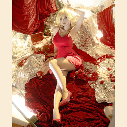 omgcos Panty Red Outfit Panty & Stocking Cosplay Costume