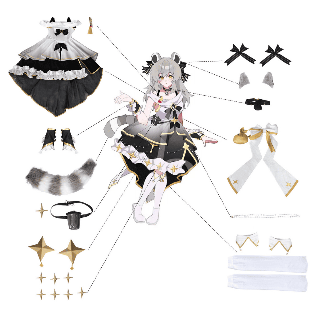 Last batch omgcos Raccoon Stelle Cosplay Costume Honkai Star Rail Fan Outfit