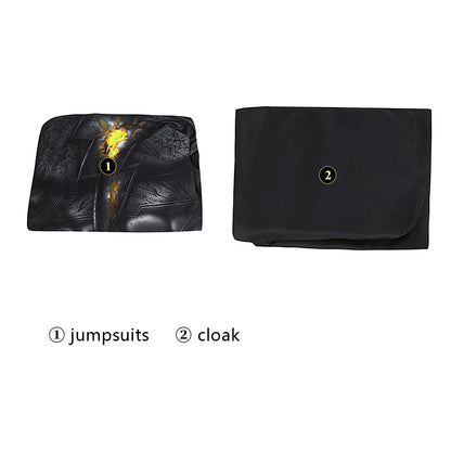 Comics Black Adam Male Jumpsuit with Hooded Cloak Costumes