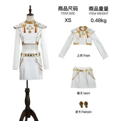 KPop Demon Hunters Rumi Zoey Mira White Leather Adult Kids Cosplay Costumes