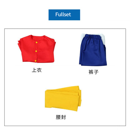 Anime Navigation Monkey D. Luffy Red Shirt Fullset Cosplay Costumes