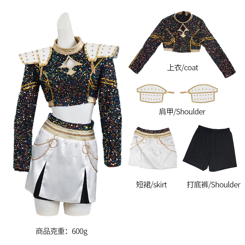 KPop Demon Hunters Rumi Zoey Mira Glitter Black Adult Kids Cosplay Costumes