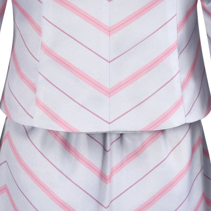 Wicked: For Good Witch Glinda Pink Stripe Suit Cosplay Costumes