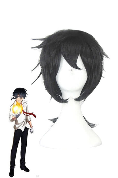 Akashic Records Of Bastard Magic Instructor Glenn Radars Short Black Anime Cosplay Man Wigs