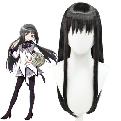 Puella Magi Madoka Magica Akemi Homura Black Long Cosplay Wigs