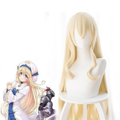 Anime Goblin Slayer Onna Shinkan Blonde 100cm Long Cosplay wigs