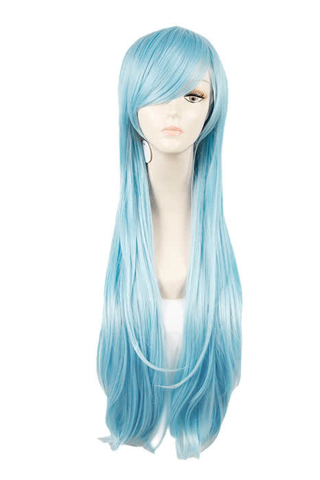 Sword Art Online Yuuki Asuna Straight Blue Anime Cosplay Wigs