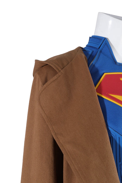 Comics Superhero Supergirl Superwoman Fullset with Coat Cosplay Costumes