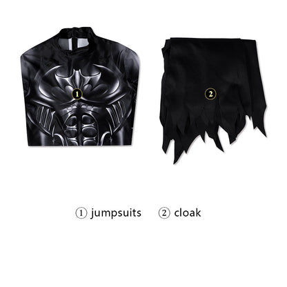 Batman Forever Bruce Thomas Wayne Jumpsuit with Cloak Cosplay Costumes