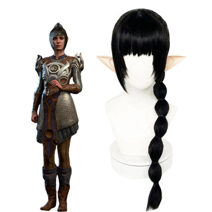 Baldur's Gate 3 ShadowHeart Black Cosplay Wig
