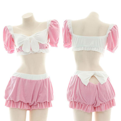 Big Bow Pink Cute Pajama Cosplay Costume