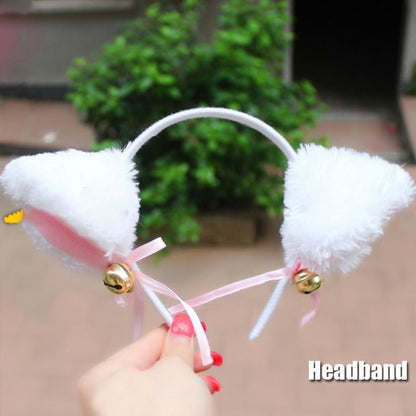 Black And White Cat Ears Tail Cat Claw Cos Props Headwear Cosplay