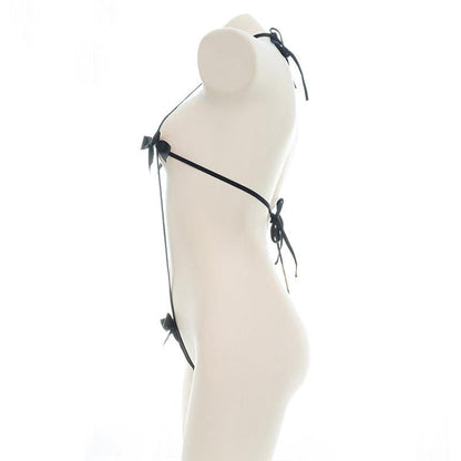 Black Bow Sexy Bikini Cosplay Costume