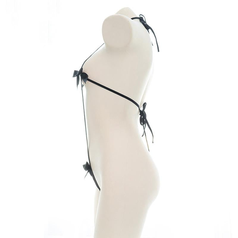 Black Bow Sexy Bikini Cosplay Costume