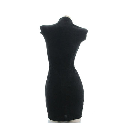 Black Velvet Cheongsam Dress Cosplay Costume