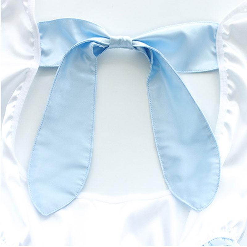 Blue Backless Bow-Knot Underwear Sexy Cosplay Costume