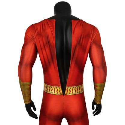 Shazam! Billy Batson Captain Marvel Male Jumpsuit Cosplay Costumes