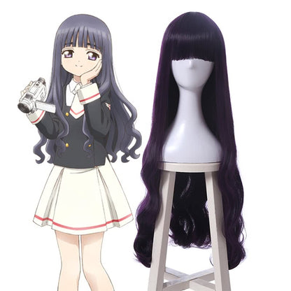 Cardcaptor Sakura Clear Card-hen Tomoyo Daidouji Anime Cosplay Wigs Long Curly Deep Purple Woman Wigs