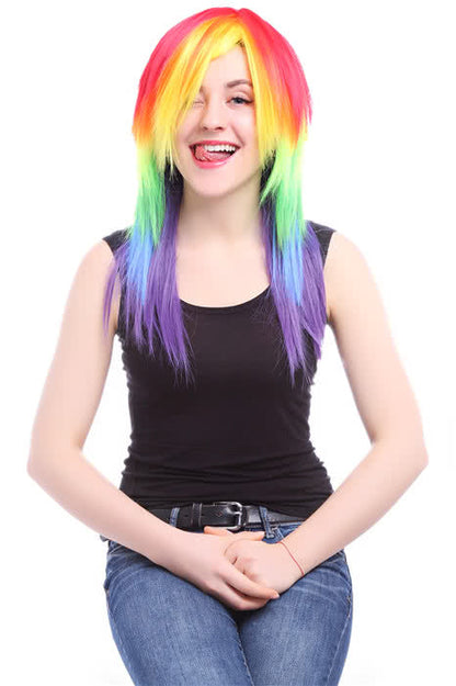 50cm Medium Cosplay Wig Rainbow My Little Pony Friendship Is Magic Party Hair