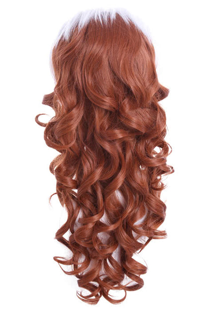 60cm Long White Mixed Brown X-Men Rogue Curly Cosplay Wig