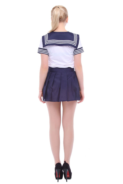 Japanese School Girl Student Sailor Uniform Suit Skirt Dress Cosplay Costume