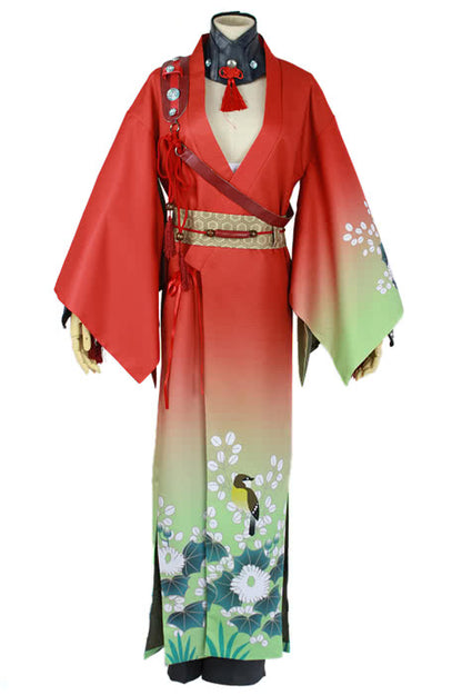 Dramatical Murder Koujaku Printing Vibration Sleeve Kimono Red Cosplay Costumes