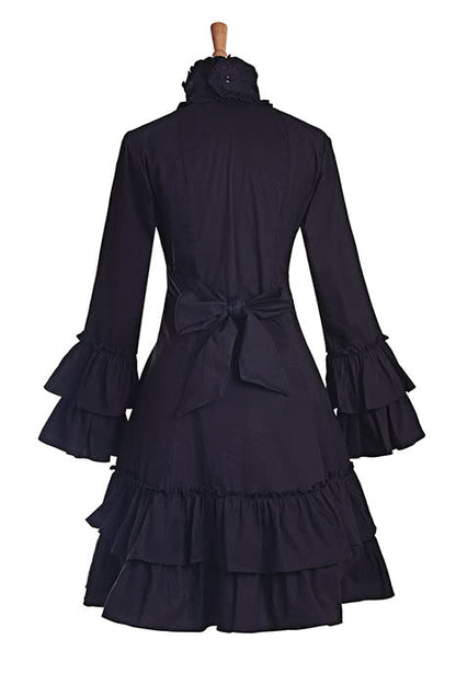 Sweet Love Cute Grey Short Dress With Bowknot Lolita Cosplay Costumes