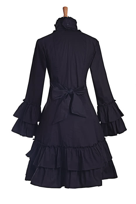 Sweet Love Cute Grey Short Dress With Bowknot Lolita Cosplay Costumes