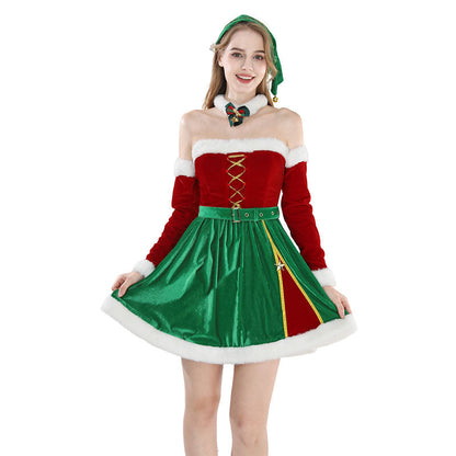 Last Batch Christmas Costume Red and Green Christmas Dress
