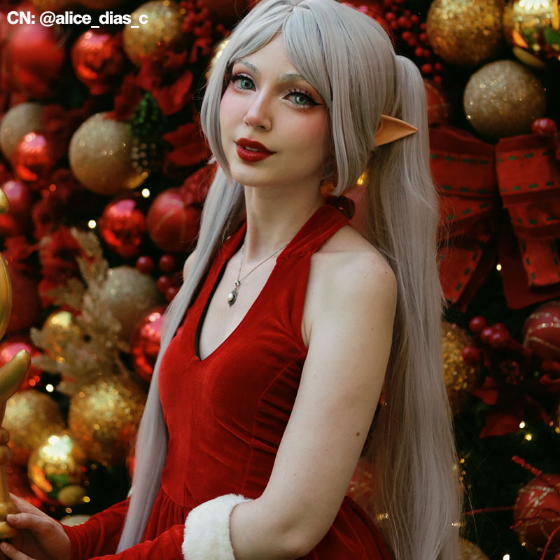 Ready To Ship Christmas Cosplay Velvet Dress Halter Santa Girl Holiday Outfit