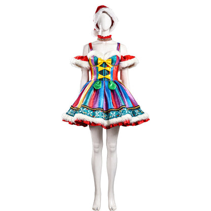 Christmas Rainbow Dress Cosplay Costume
