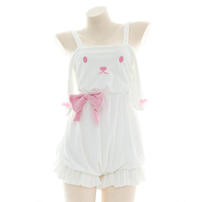 Crossover Backless Plush Rabbit Bodysuit Cosplay Costume