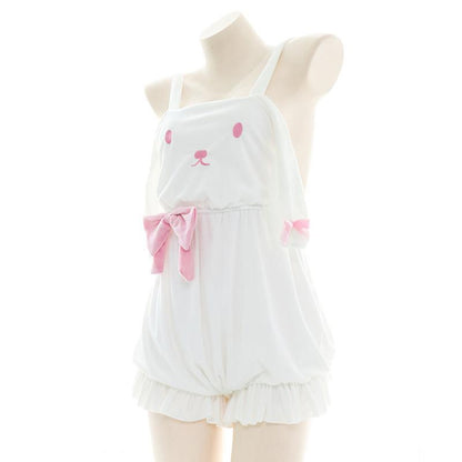 Crossover Backless Plush Rabbit Bodysuit Cosplay Costume
