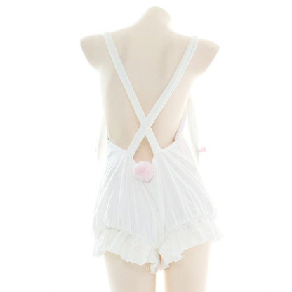 Crossover Backless Plush Rabbit Bodysuit Cosplay Costume
