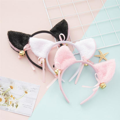 Cute Cat Ears Headband Cat Headdress Maid With Bell