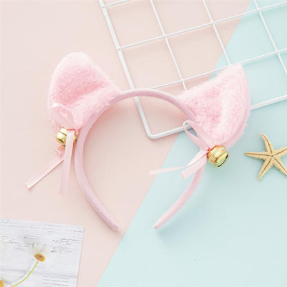 Cute Cat Ears Headband Cat Headdress Maid With Bell