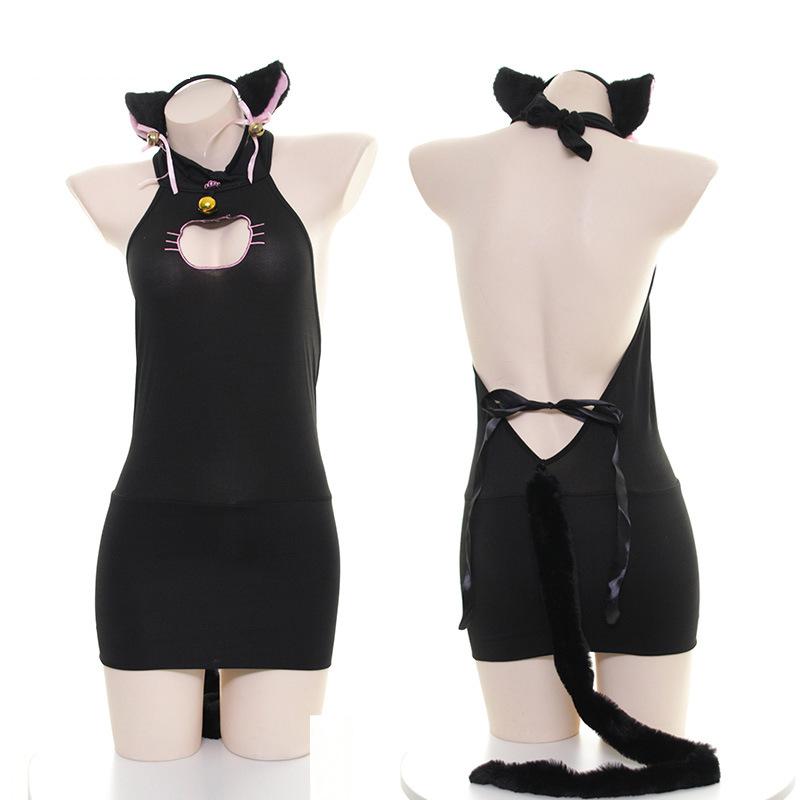 Cute Cat Hollow Pajamas 2 Colors Cosplay Costume