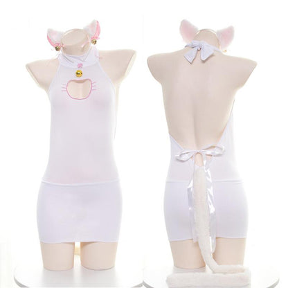 Cute Cat Hollow Pajamas 2 Colors Cosplay Costume