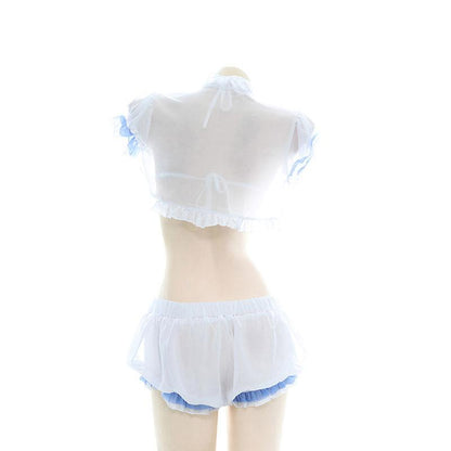 Cute Chiffon Translucent Underwear Sexy Cosplay Costume